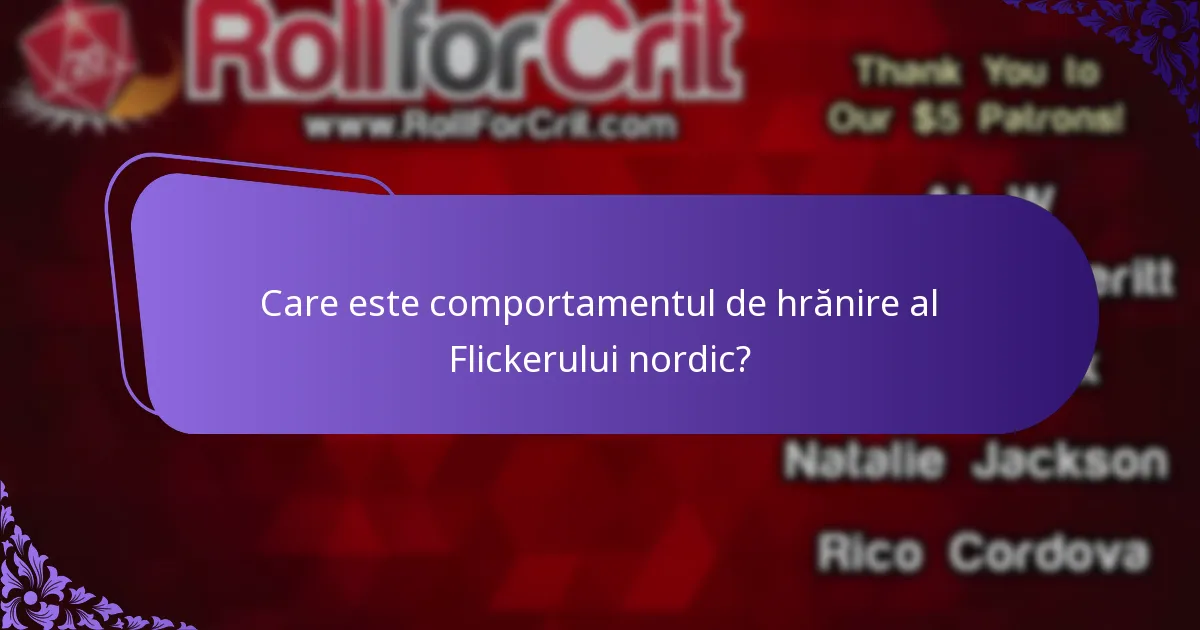 Ce tip de habitat preferă Flickerul nordic?