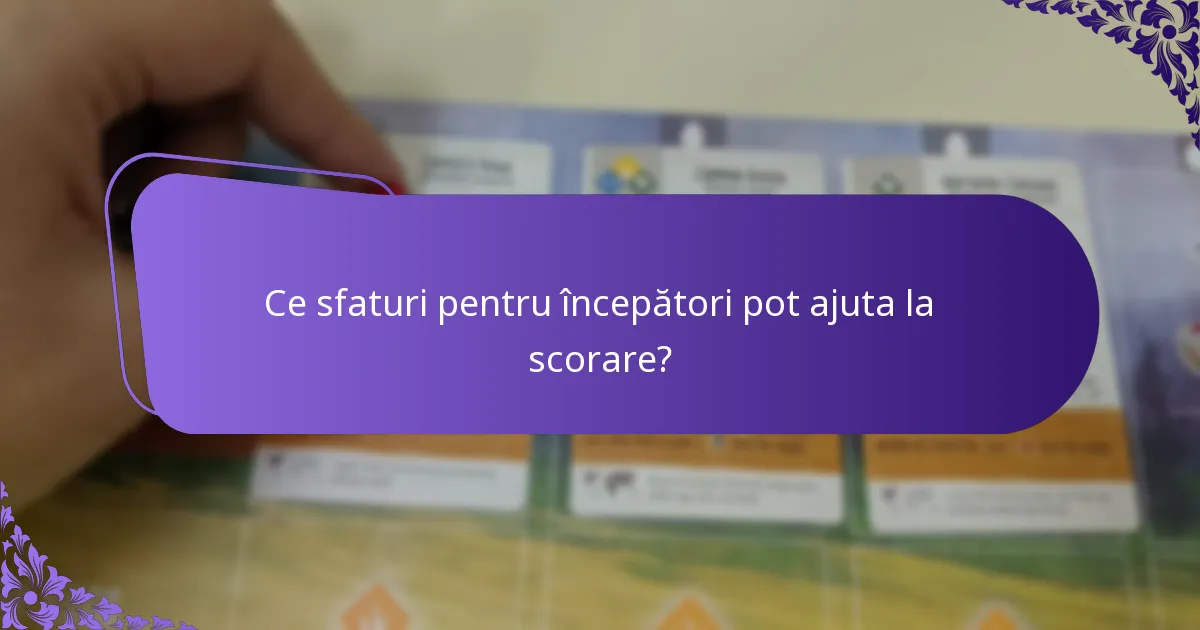 Ce sfaturi pentru începători pot ajuta la scorare?