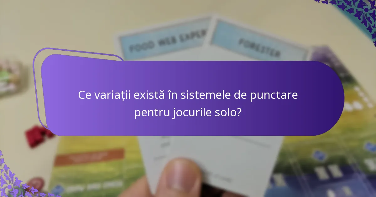 Ce variații există în sistemele de punctare pentru jocurile solo?