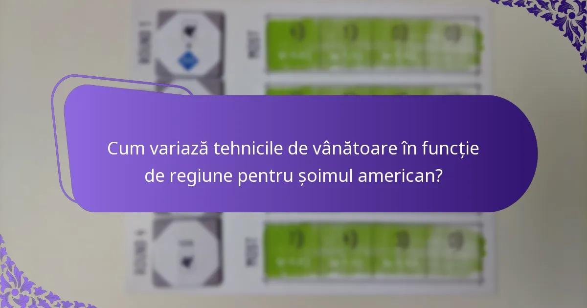 Cum variază tehnicile de vânătoare în funcție de regiune pentru șoimul american?